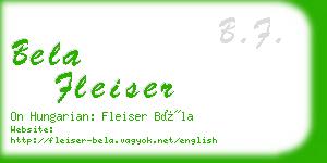 bela fleiser business card